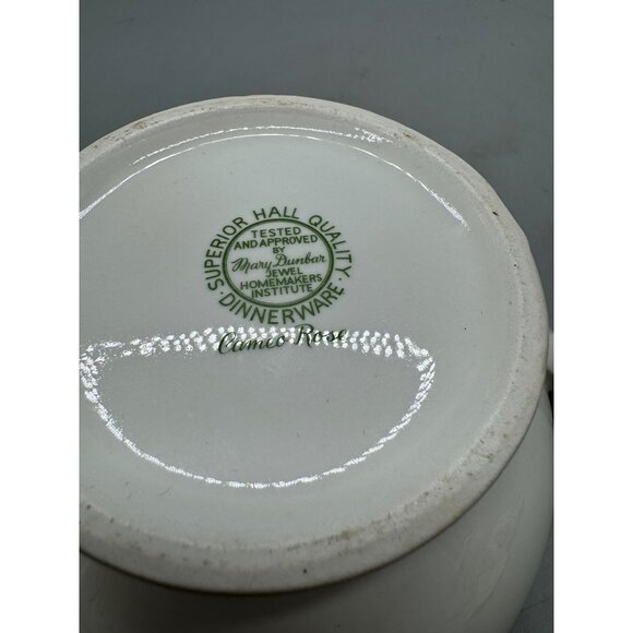 Vintage cameo rose Porcelain Teapot Floral Gold Accents White Roses Design READ - Picture 14 of 16